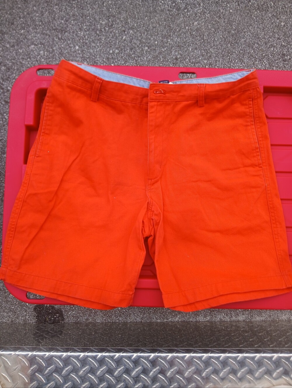 Chaps Bright Orange Flat Front Men's Shorts